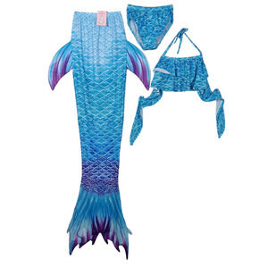 Ghnatygren Mermaid Costume Size XS Kids 3 Piece Set Light Blue and Purple